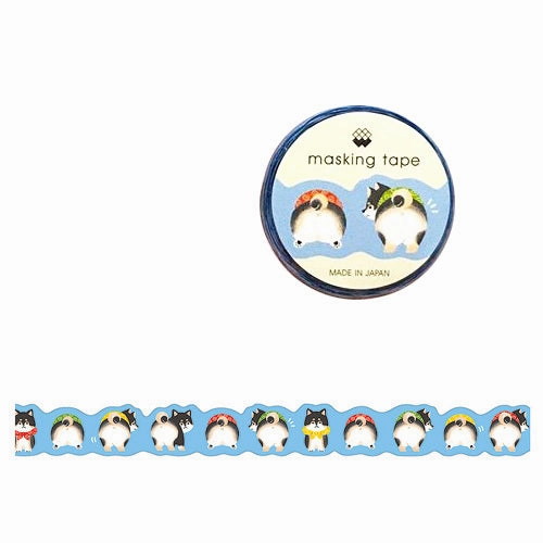 Black Shiba Buttocks Die Cut Washi Tape Mind Wave vintage