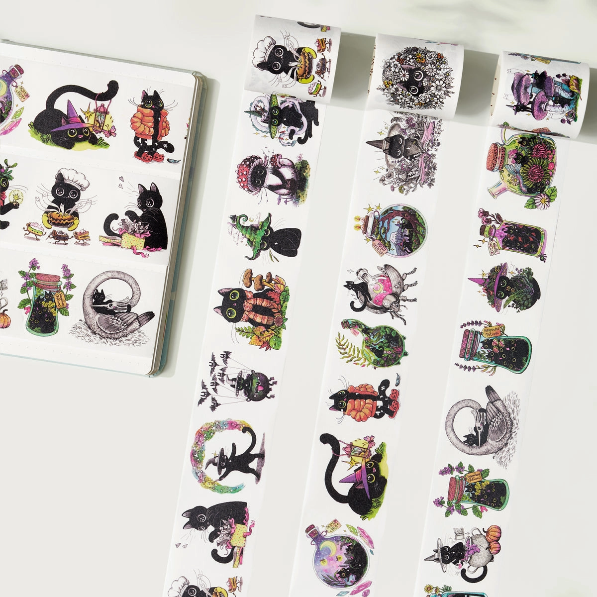 nonslip Midnight Mischief Washi Tape Sticker Set