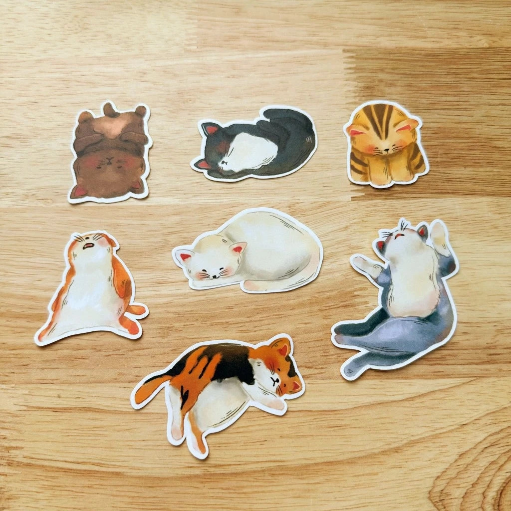 small adjustable Paperaicashop Lazy Cats Sticker Pack