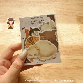 expandable sleek Paperaicashop Lazy Cats Sticker Pack