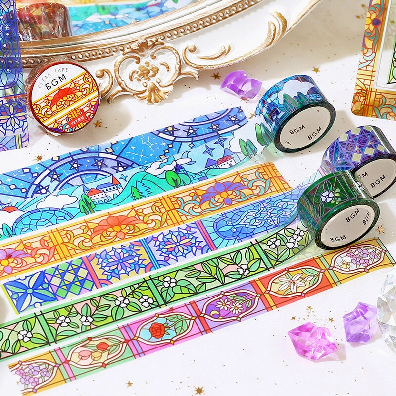 Stained Glass Castle Forest Clear Tape quickdry musthave
