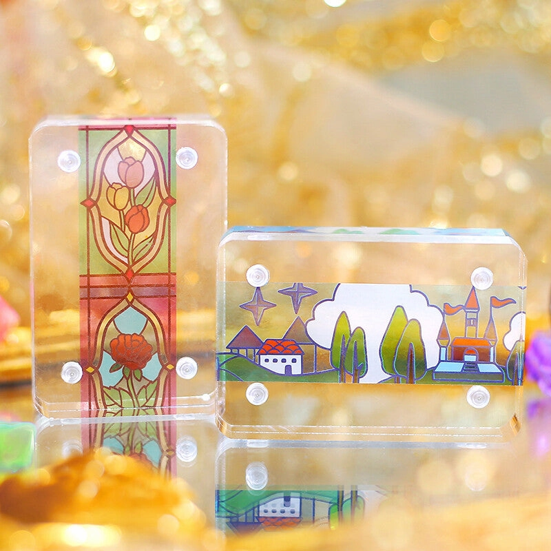 Stained Glass Castle Forest Clear Tape foldable