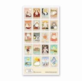 minimalist stackable Stickii Guinea Pig Tarot Sticker Sheet