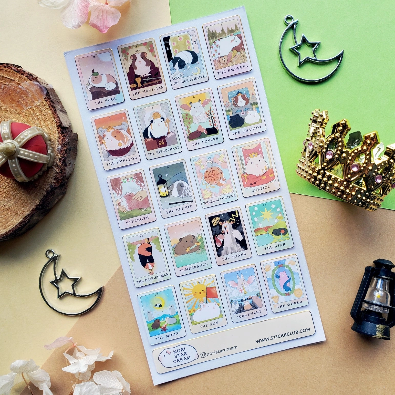 Stickii Guinea Pig Tarot Sticker Sheet expandable heatproof