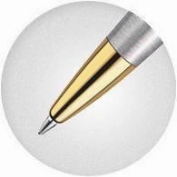 springloaded Waterman Hemisphere Stainless Steel & Gold Ballpoint Pen