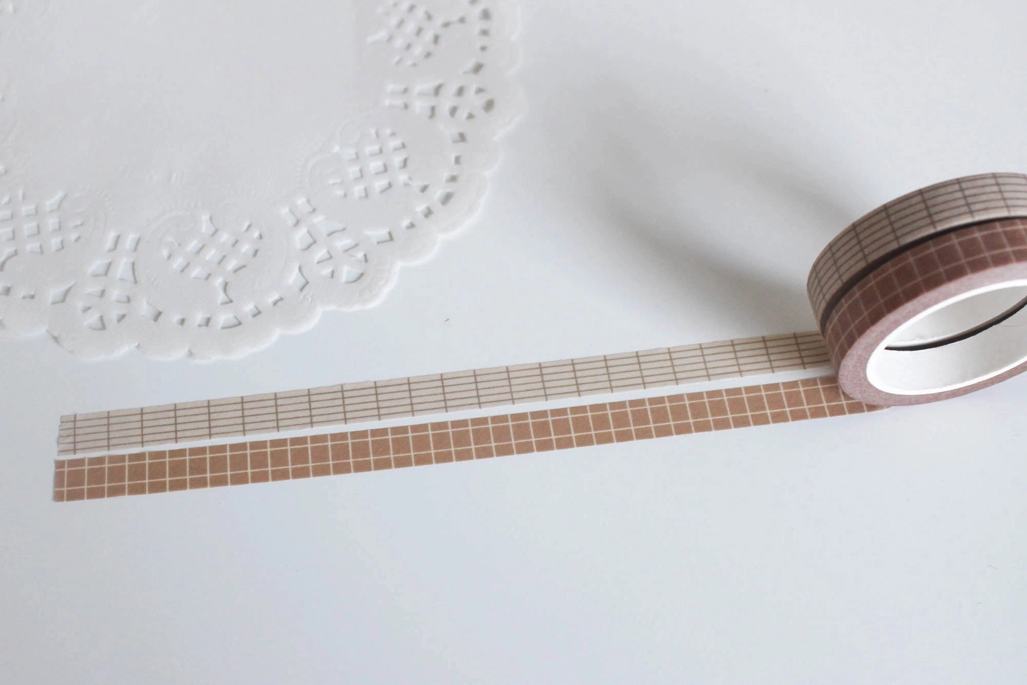 Note & Wish Parchment (Cream) Mini Grid Washi Tape exclusive resin