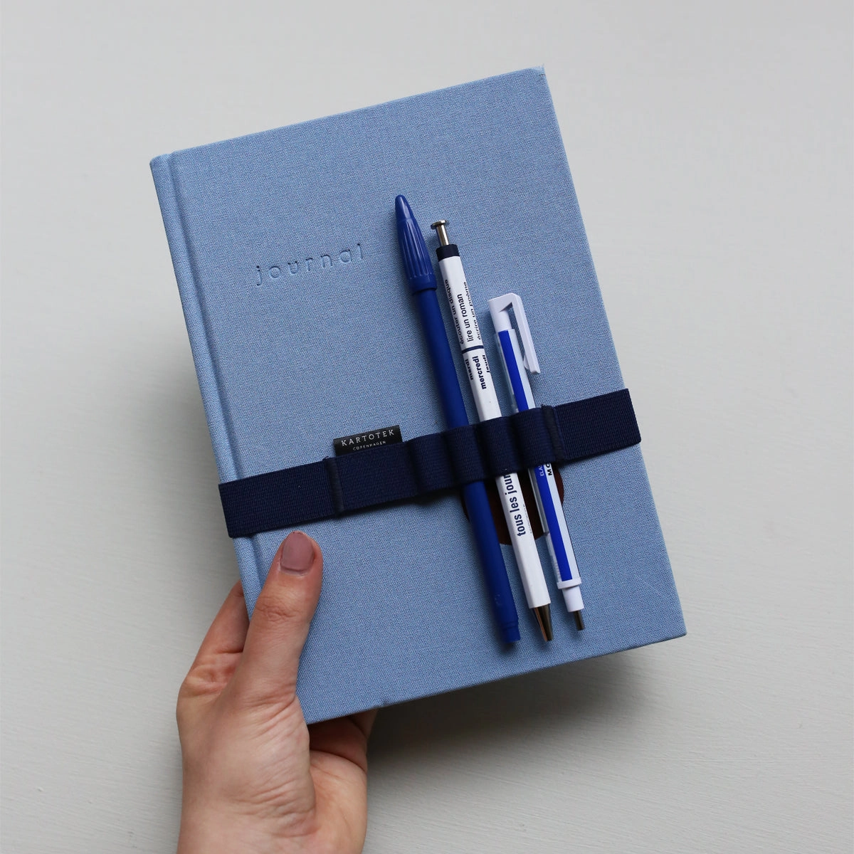 refillable versatile Notebook Pen Strap A5 // Oxford Blue