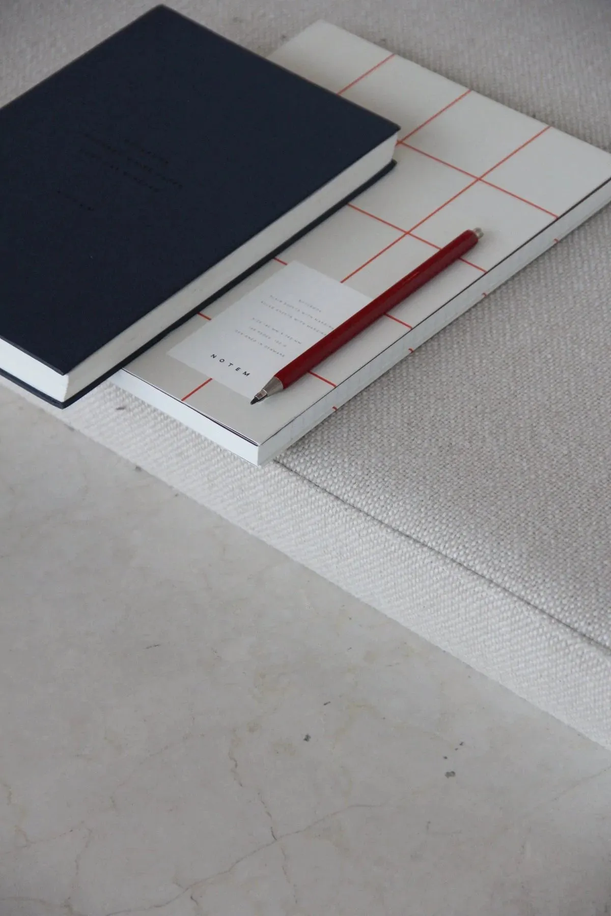 Notem Uma Flat Lay Notebook - Large, Light Gray, Blank And Lined durable minimalist