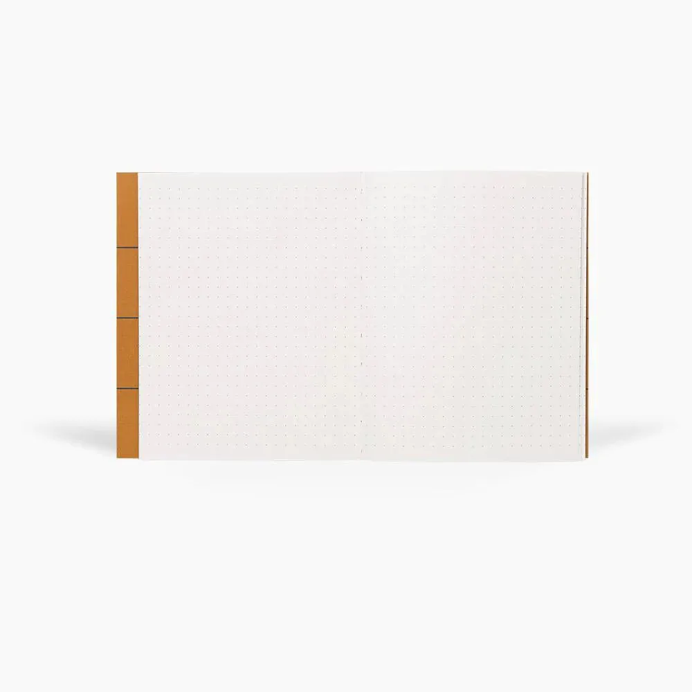 thin Notem Uma Flat Lay Notebook - Medium, Ochre, Dot Grid