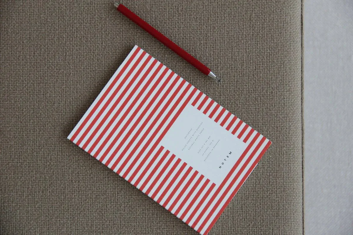 daily Notem Vita Softcover Notebook - Small, Bright Red, Lined