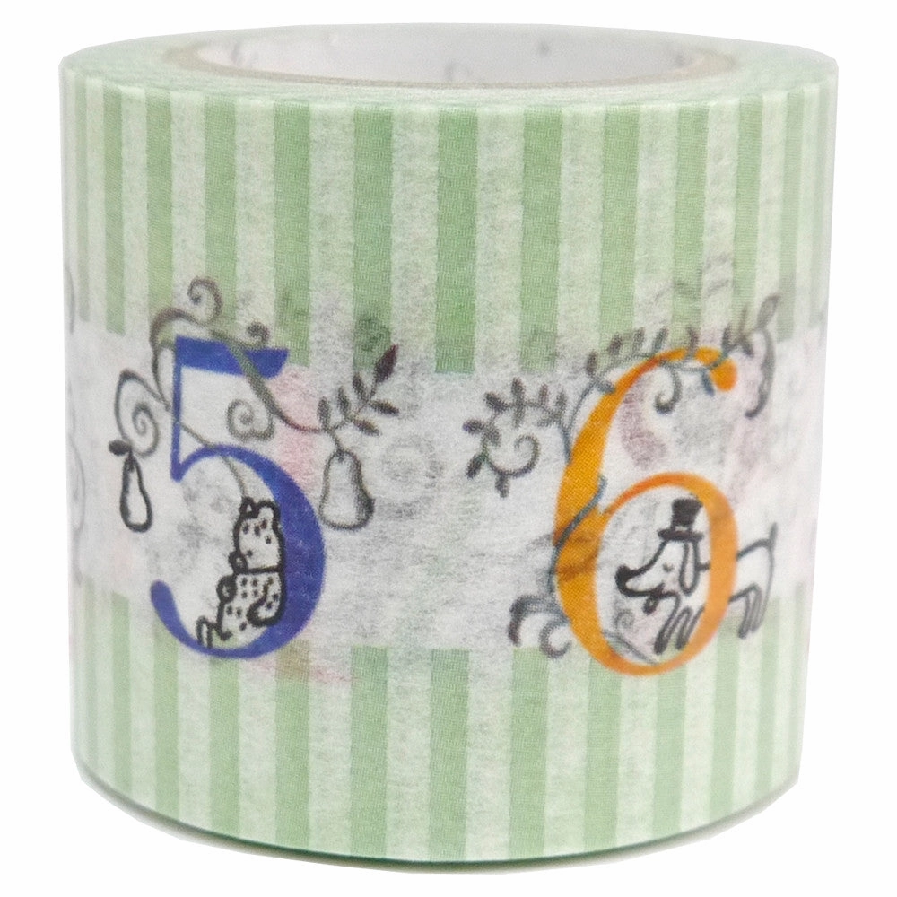 sealed wooden Number Wide Washi Tape Shinzi Katoh Design