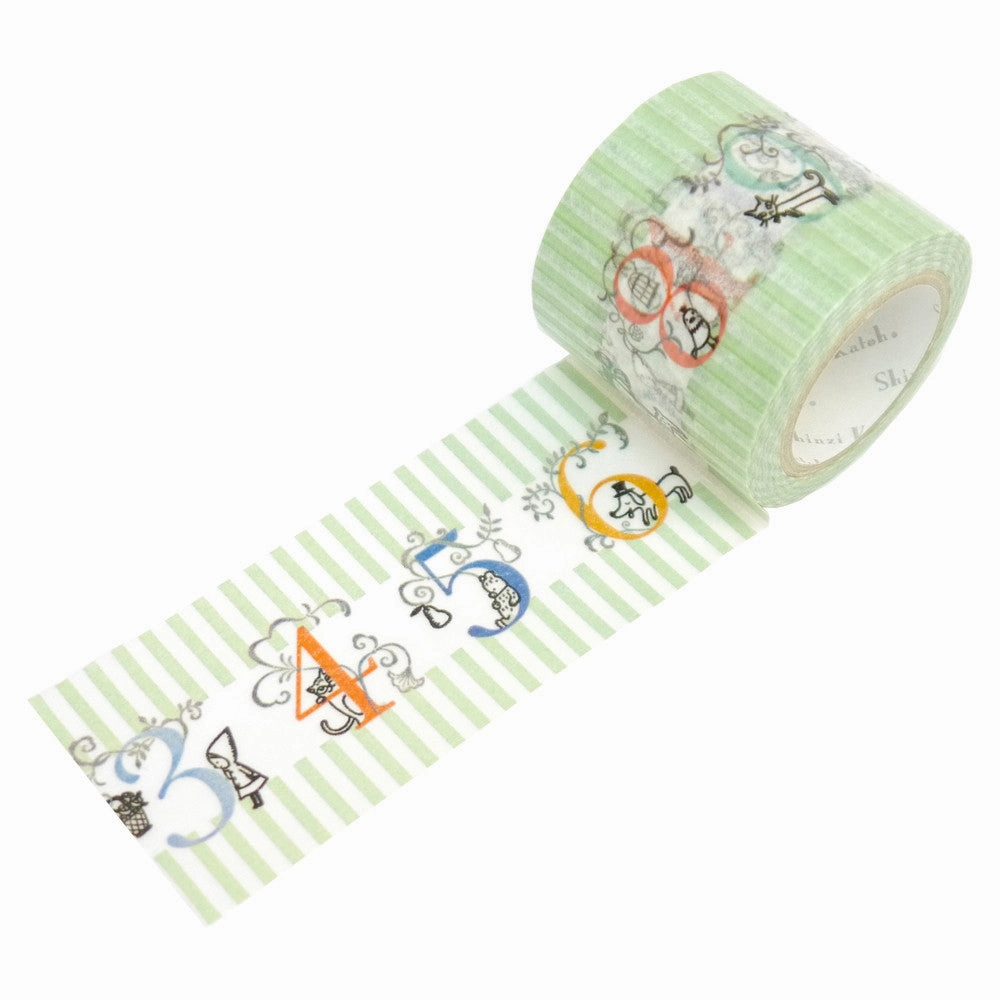 Number Wide Washi Tape Shinzi Katoh Design collapsible loose