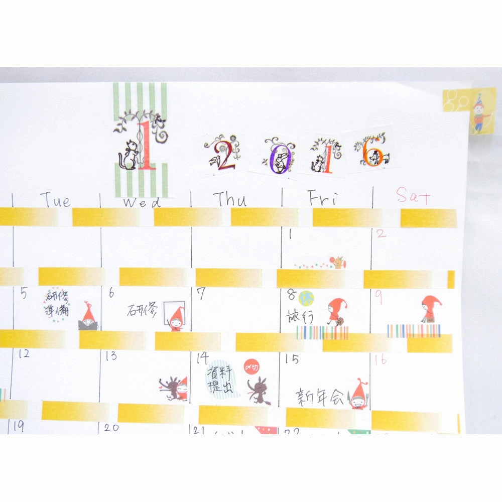 collectible fiber Number Wide Washi Tape Shinzi Katoh Design