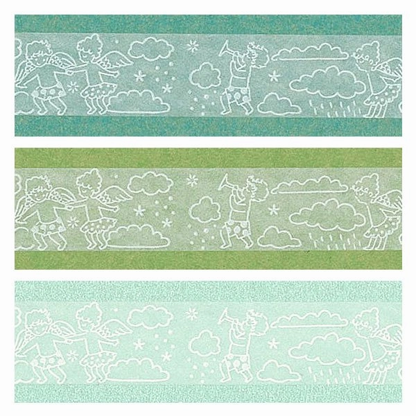 Oboro Angel White Washi Tape slim biodegradable