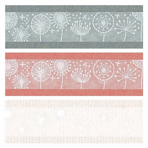 Oboro Dandelion White Washi Tape biodegradable