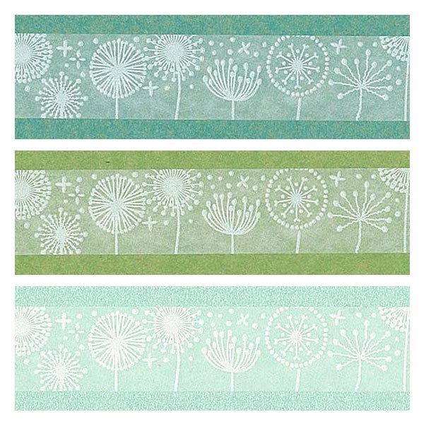 Oboro Dandelion White Washi Tape waterproof