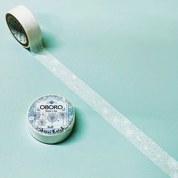 short shiny Oboro Dandelion White Washi Tape