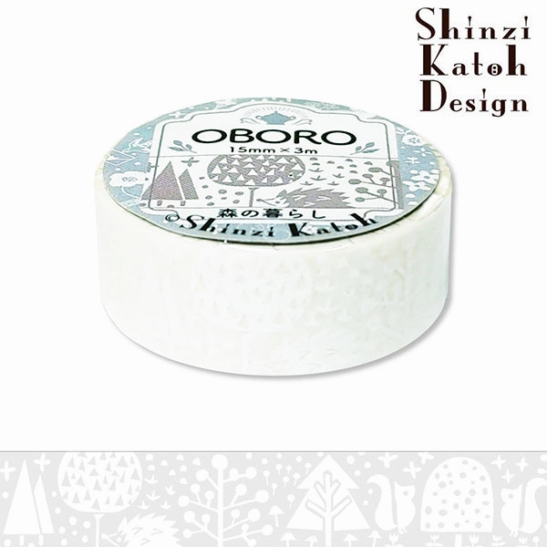 Oboro Forest White Washi Tape vegan pastel
