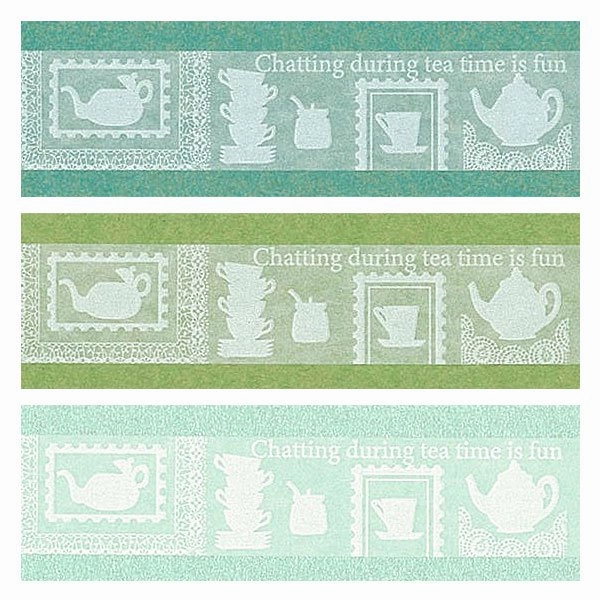 single Oboro Tea Time White Washi Tape