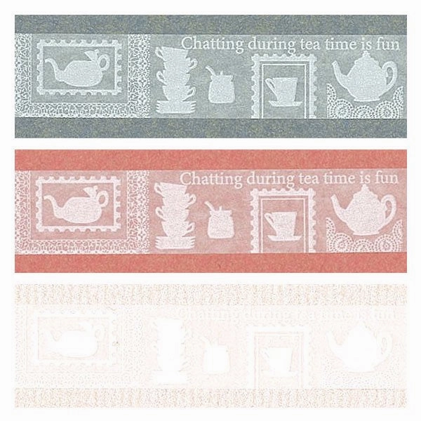 Oboro Tea Time White Washi Tape giant