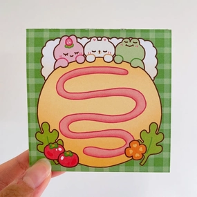 rugged ceramic Omelette Rice Square Memo Pad