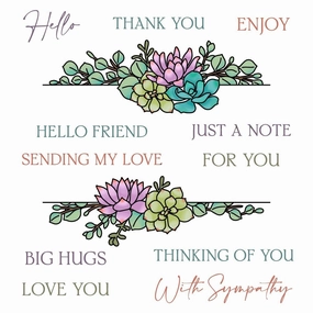 round short On The Line: Succulents - 5X6 Stamp Set - Retiring