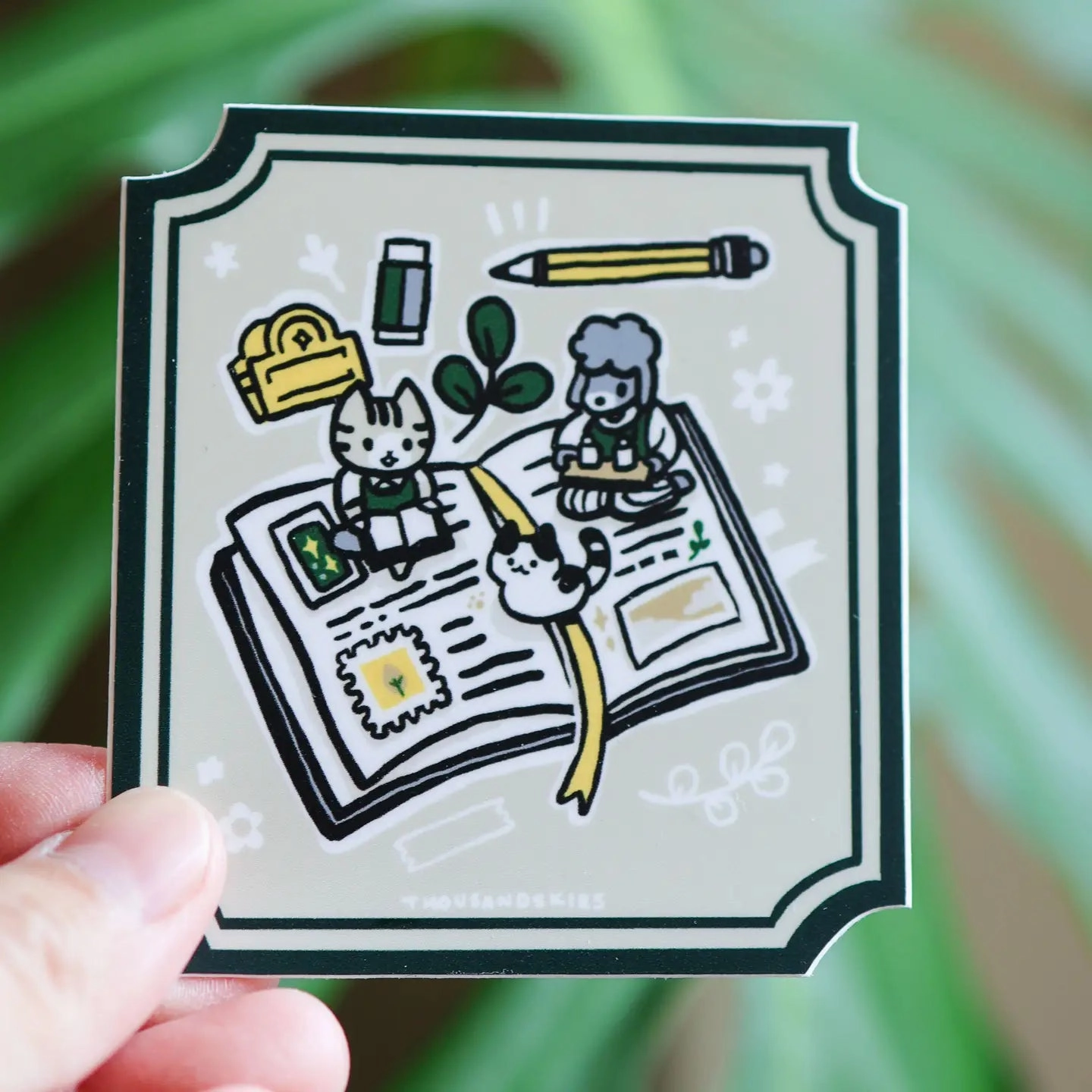 Open Book Vinyl Sticker warm