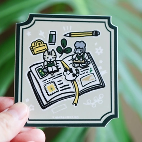 Open Book Vinyl Sticker warm