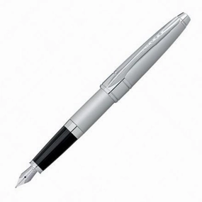 Open Box Cross Apogee Brushed Chrome Fountain Pen - Medium Nib bright