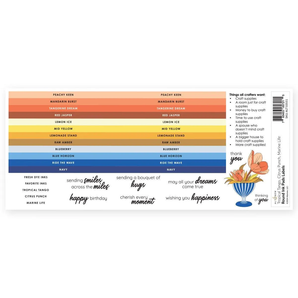 elegant stackable Round Ink Pads Label Set - Tropical Tango, Citrus Punch, Marine Life