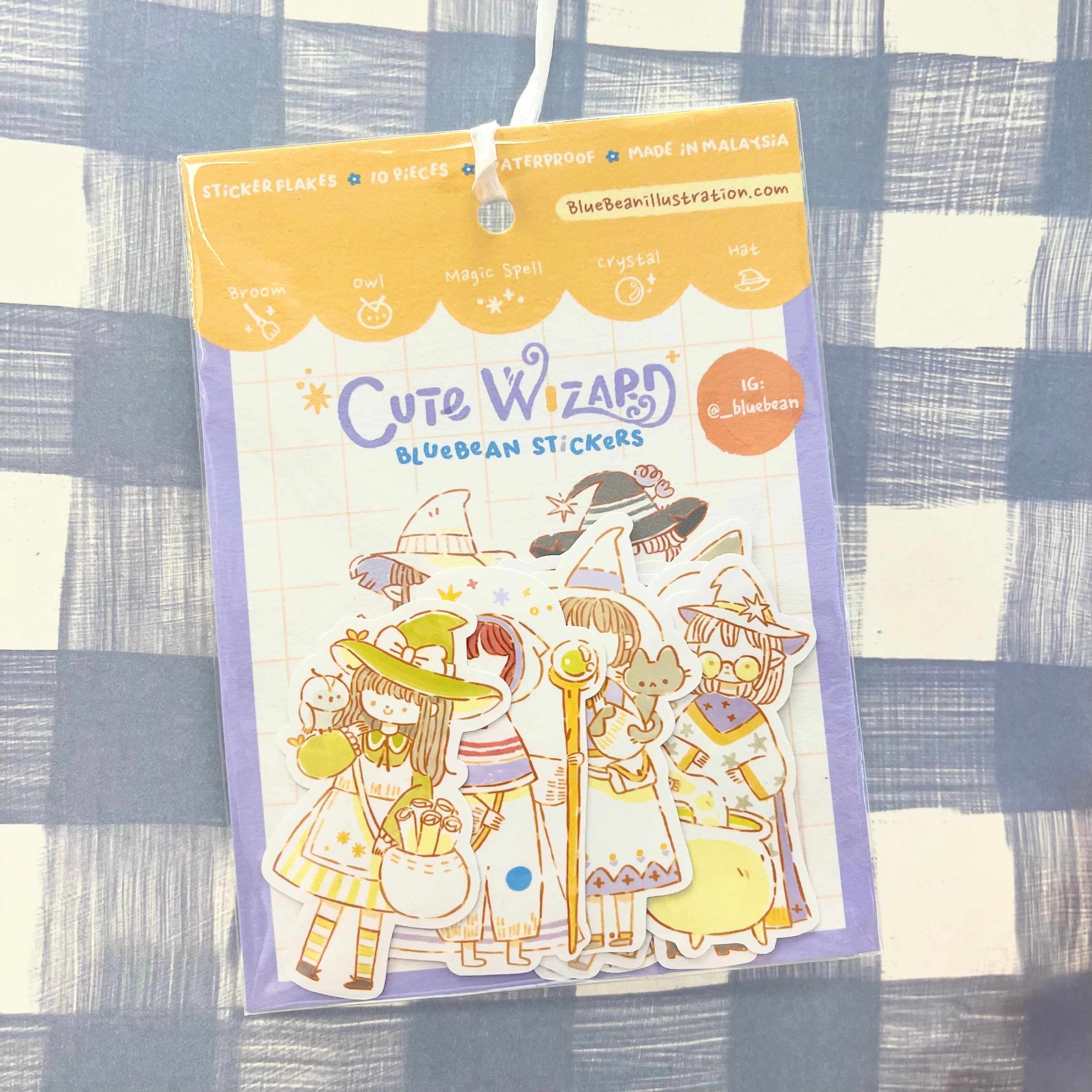 neutral cotton Bluebean Cute Wizard Sticker Pack