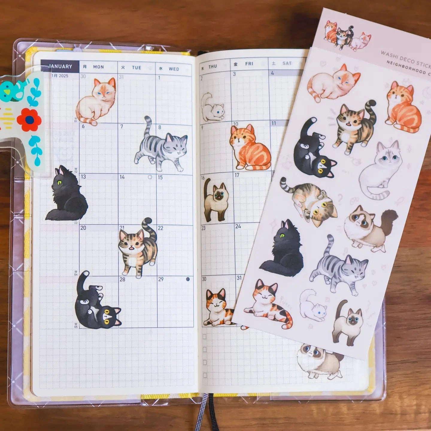 affordable compact Neighborhood Cats Washi Sticker Sheet