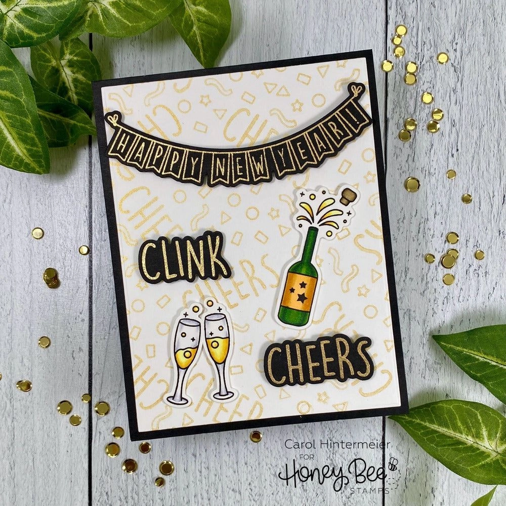 steel New Year Cheers - 6X6 Stamp Set - Retiring