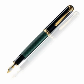 Pelikan Souveran 600 Green/Black Fountain Pen pastel flexible