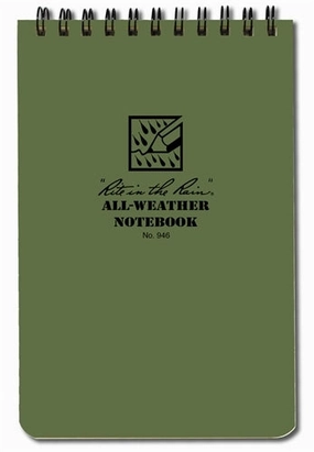 Rite In The Rain Spiral Notebook- Green- 4X6 limited