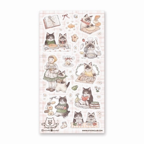 bestselling large Stickii Pastry Chef Cats Sticker Sheets