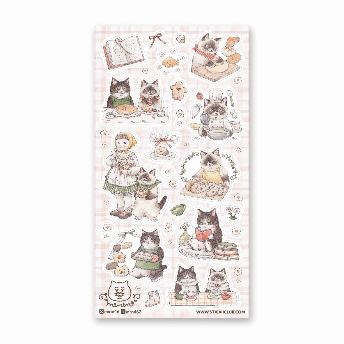 bestselling large Stickii Pastry Chef Cats Sticker Sheets