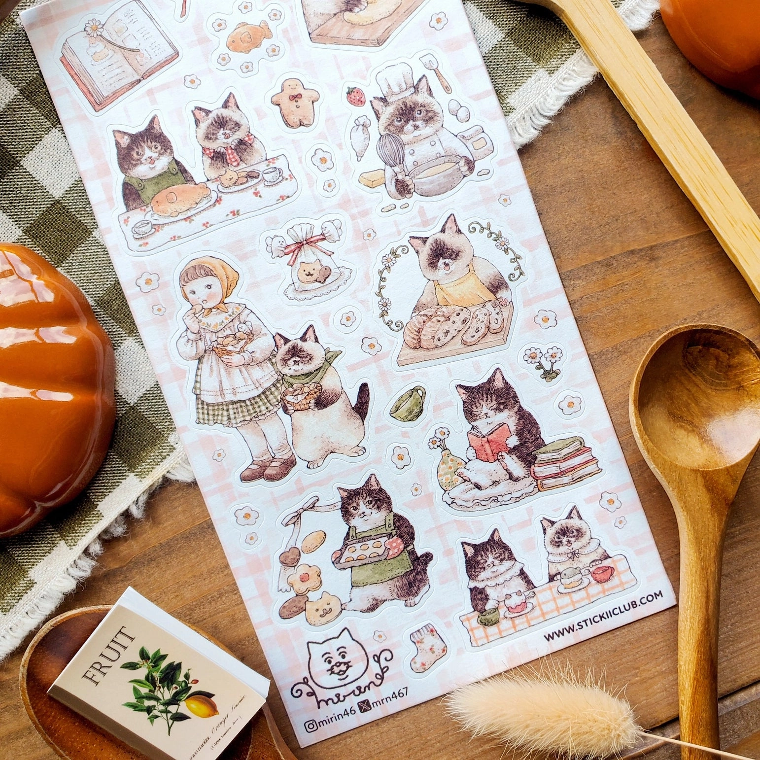 Stickii Pastry Chef Cats Sticker Sheets automatic modern