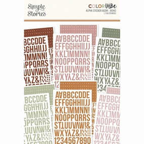 Alphabet Sticker Book - Boho Color Vibe wrapped rubber
