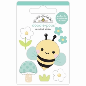 Doodlebug Doodle-Pops 3D Stickers - Bee Happy matte warm