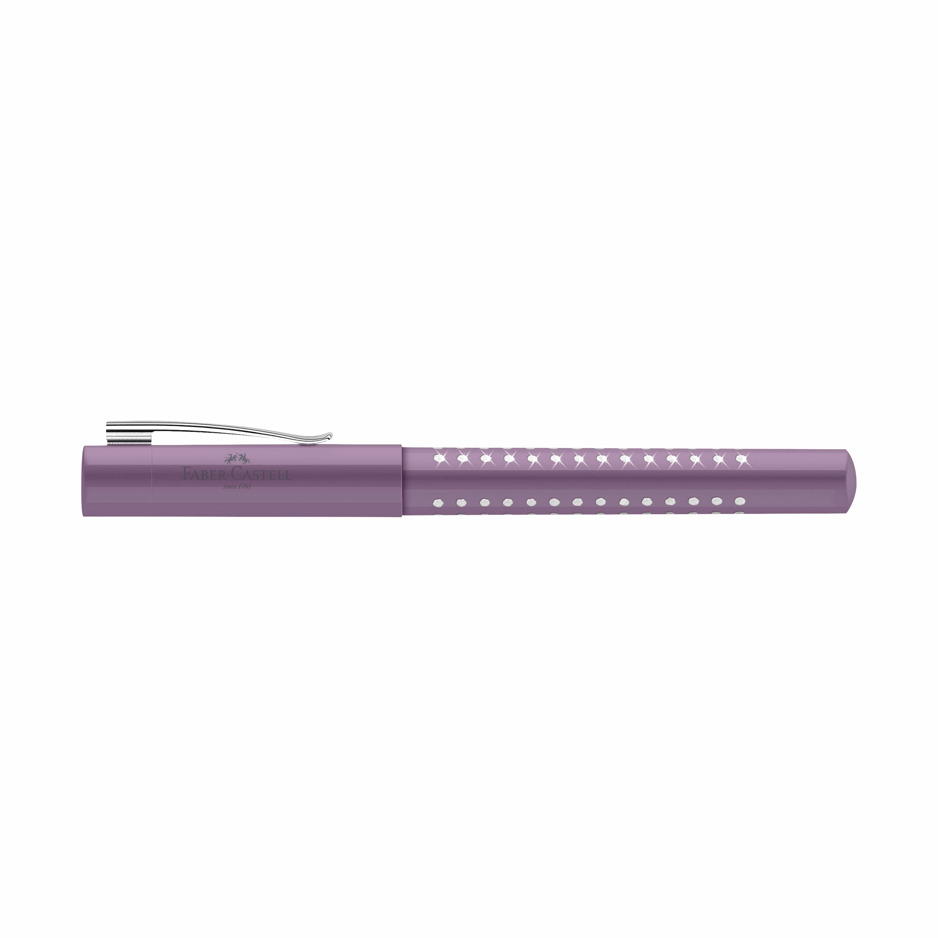 foldable Faber-Castell Grip 2010 Sparkle Violet Fountain Pen