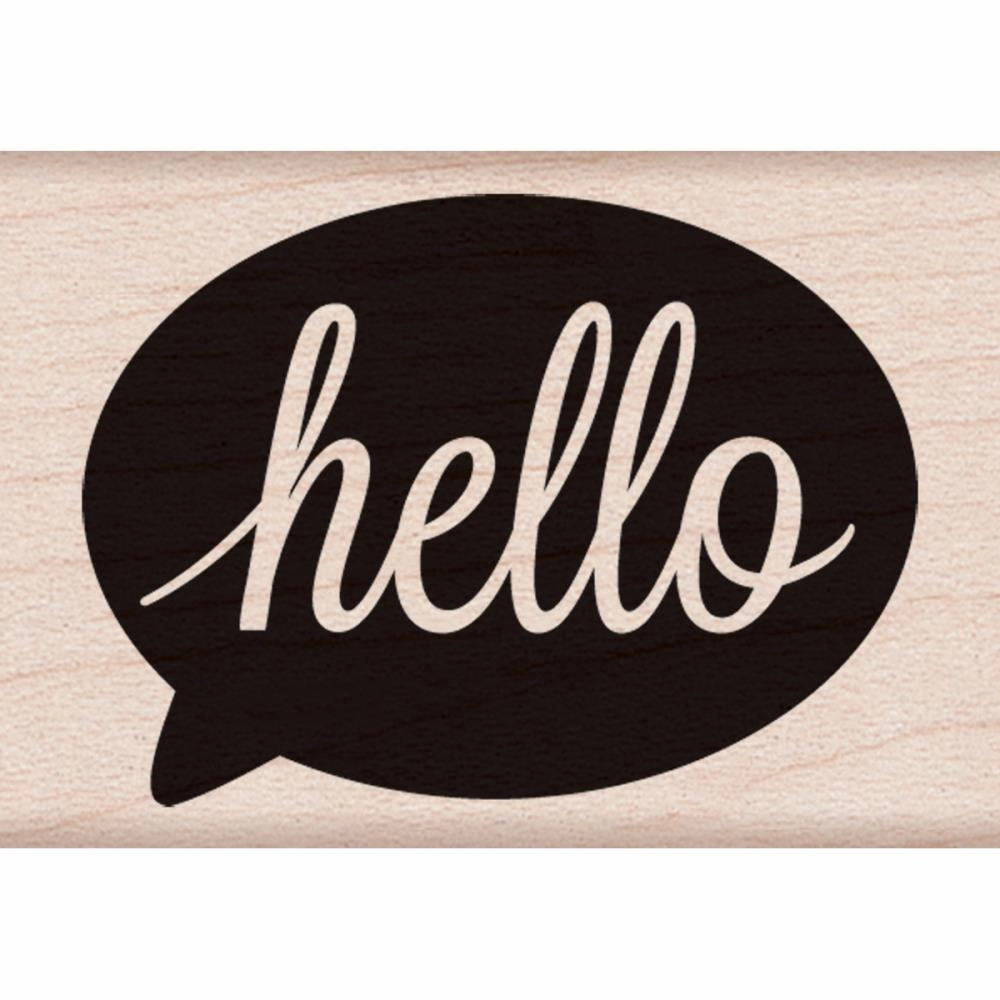 Hello Bubble Rubber Stamp organic