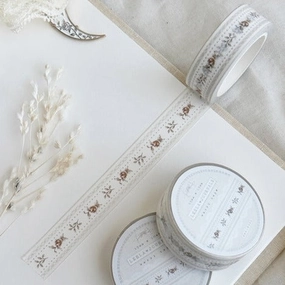 deluxe Lace & Roses Brown Washi Tape 15Mm