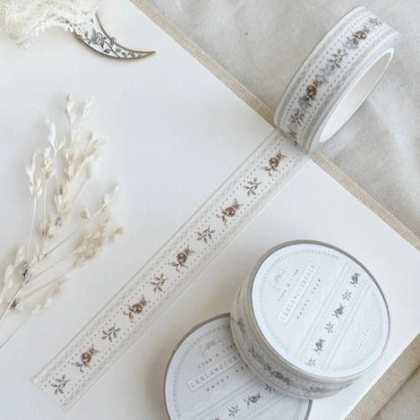 deluxe Lace & Roses Brown Washi Tape 15Mm