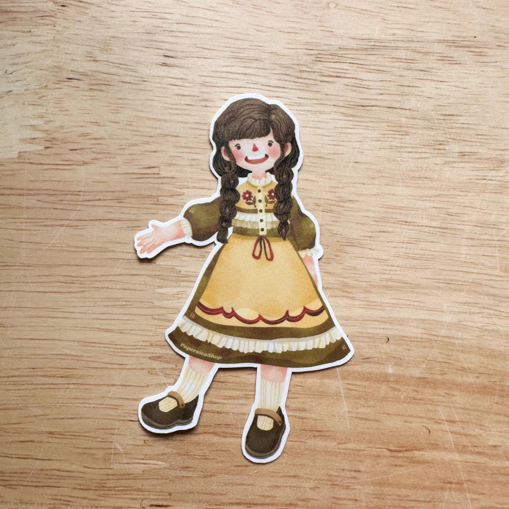 synthetic Paperaicashop Autumn Girl Vinyl Sticker