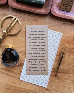 maxi narrow Sarica Studio Kraft Typewriter Weekday Stickers