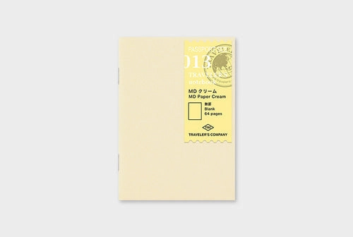 square Traveler'S Notebook Refill- Passport Size- Md Cream Paper Notebook