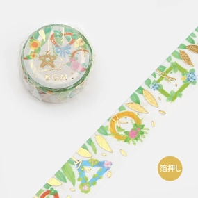 Ornament Flower Wreath Washi Tape Foil Bgm slim