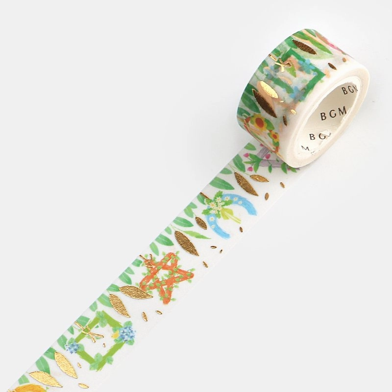 Ornament Flower Wreath Washi Tape Foil Bgm strong expandable