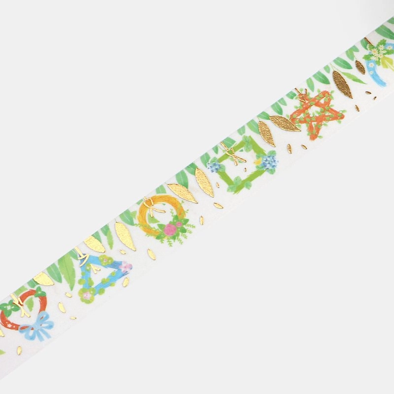 square daily Ornament Flower Wreath Washi Tape Foil Bgm